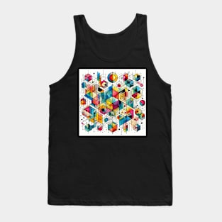 Psychedelic looking abstract illustration geometric shapes Tank Top